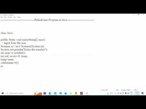 Palindrome Number Program  In java Very  Easy Way