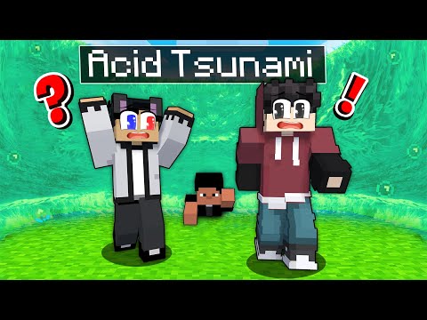 We're Stranded By A ACID TSUNAMI In Minecraft!