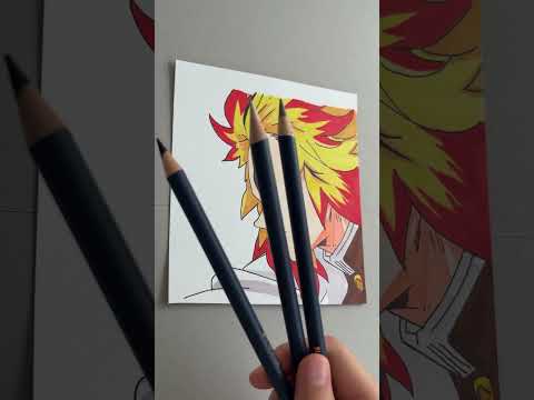 Drawing Rengoku | Demon Slayer / Kimetsu no Yaiba #shorts #demonslayer #kimetsunoyaiba #anime