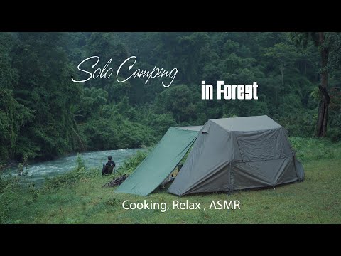 Solo Camping in Forest - Sound of Camping -Suối La Ngâu