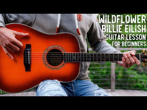 WILDFLOWER Billie Eilish Guitar Tutorial // WILDFLOWER Guitar Lesson #1052