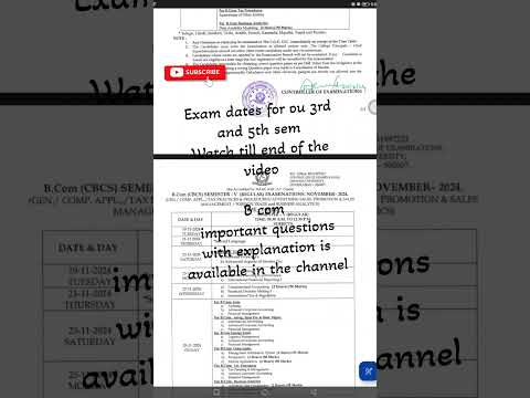 Exam dates out for 3rd and 5th sem #osmaniauniversity