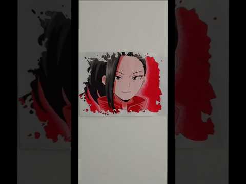 Drawing Momo Yaoyorozu❤- Stained Art 🎨| from My Hero Academia #drawing #yaoyorozu #myheroacademia