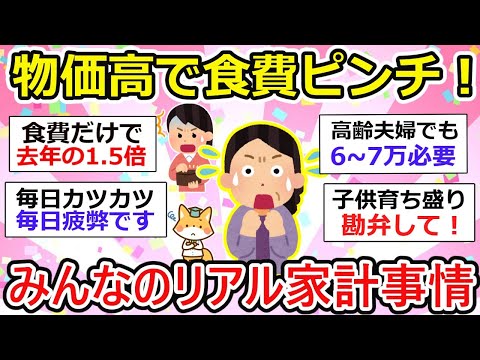 【有益】物価高で食費高騰！みんなのリアルな食費はいくら？【ガルちゃん】