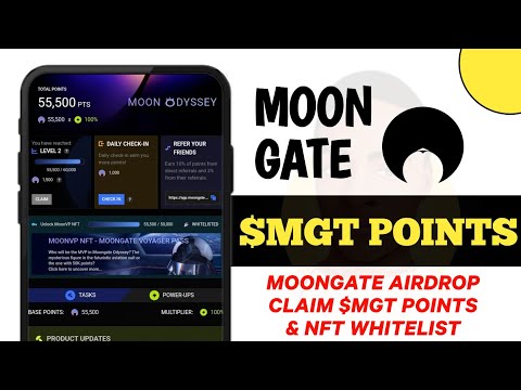 Moongate Airdrop Claim $MGT Points and MOONVP NFT Whitelist || Moongate Airdrop