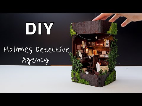 DIY Miniature Dollhouse Kit l Holmes Detective Agency l 홈즈 탐정 사무실l 책꽂이 Booknook l 미니어처 miniature 만들기