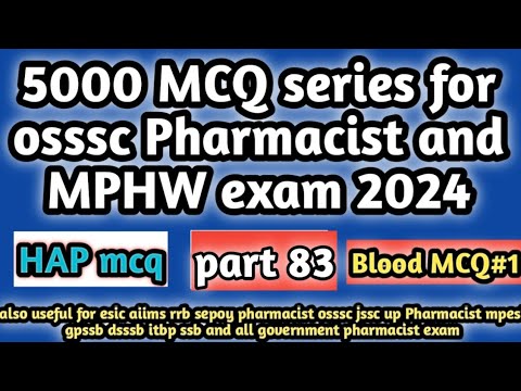 5000MCQseriesforossscpharmacistandmphwexam2024#hapmcq#railwaypharmacistexam2024#dsssbpharmacist2024