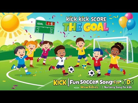 Kick Kick Score the Goal|| Fun Soccer Song for Kids|| Wow Babies||Nursery song for kids||#kidssongs