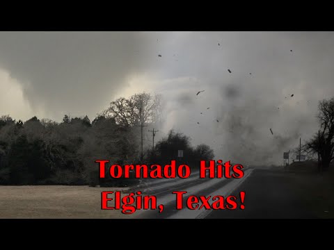 EF2 Tornado Hits Elgin, Texas-3-21-2022