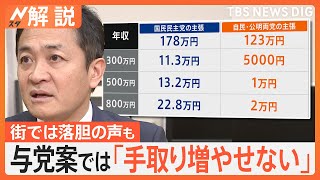 年収「103万円の壁」見直し、国民「178万円」与党「123万円」で収入はどのくらい増える？【Nスタ解説】｜TBS NEWS DIG