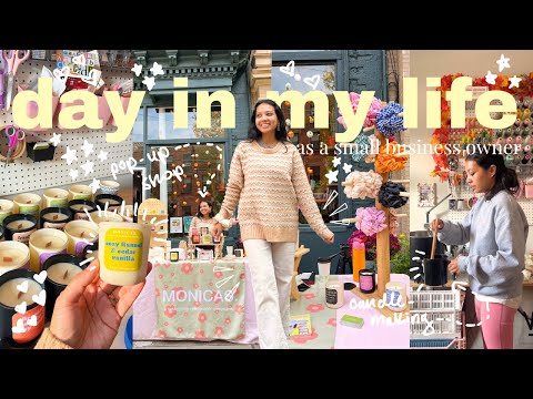 day in my life as a small business owner // pop-up shop vlog, how I balance my days, packing orders