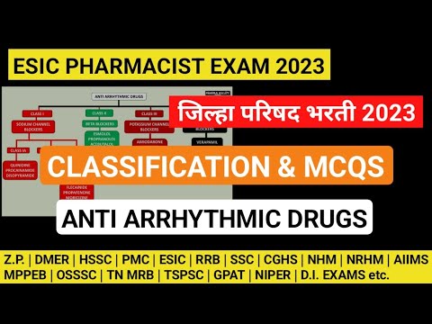 ANTIARRHYTHMIC DRUGS CLASSIFICATION |ZP Pharmacist exam preparation|ESIC Pharmacist exam preparation