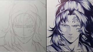 How To Draw YORIICHI TSUGIKUNI Step By Step - [KIMETSU NO YAIBA/DEMON SLAYER]