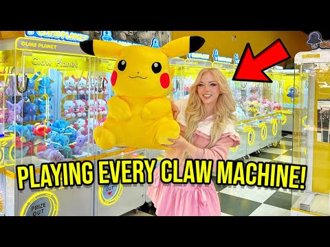 I PLAYED EVERY CLAW MACHINE AT THIS CUTE ARCADE!! (*I WON A HUGE PRIZE!*)