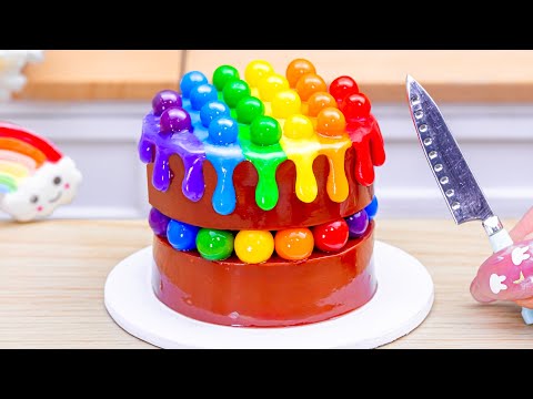 Beautiful Miniature Colorful Cake 🌈 Miniature Rainbow Chocolate Cake Decorating Ideas