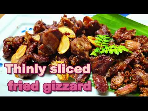 Thinly sliced fried gizzard 🐓🧄🍲　＃gizzardrecipe #gizzard #gizzards