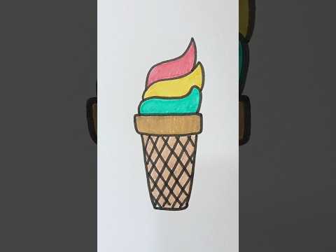 How to draw ice cream 🍦|Menggambar es krim #drawing #satisfying #howtodraw