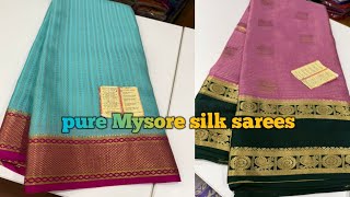 🤩pure Mysore silk saree🤩 120 grm thickness  with rich Pallu Price: 12400/-Silk mark certified🎀