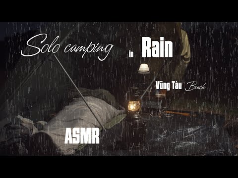 [4k] Solo camping in Heavy Rain | Asmr Đồi Nhái Vũng Tàu