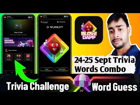 24 Sept BLove Dapp Trivia challenge & Words Guess Combo | blove dapp trivia |BLove words combo