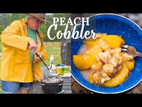 Easy Campfire Peach Cobbler