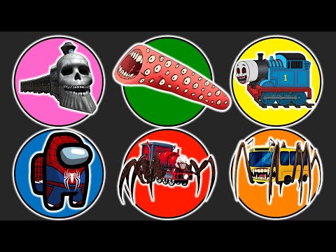 Spin Wheel Kereta Hantu, Train Eater, Thomas Exe, Among Us Spiderman, Choo Choo Charles, Bus Eater