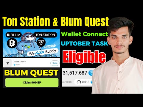 Ton Station Airdrop Blum New Update | Blum Ton Station Quest | Ton Statoin Uptober Check In Quest