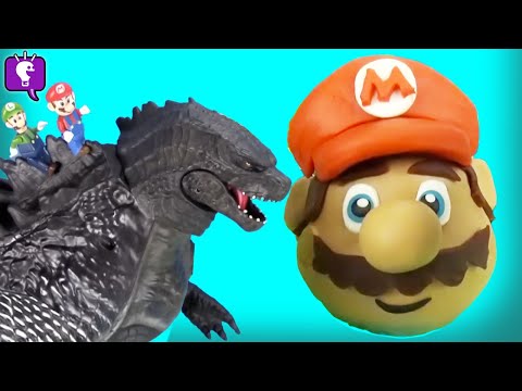 Mario Surpise Toys with Godzilla Yoshi on HobbyFamilyTV