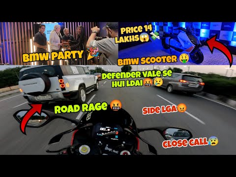 Road rage with defender car driver🤬Ldai ho gyi bmw party mai kiye khoob maze😍Bmw launch new scooter😍