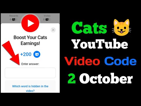 2 October Cats Youtube Video Code | Cats Youtube Video code | Boost your cats earning video code