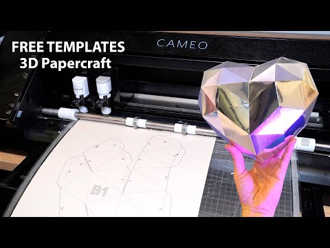 Print and Cut Tutorial Cameo 4 for 3D Papercraft and Free templates