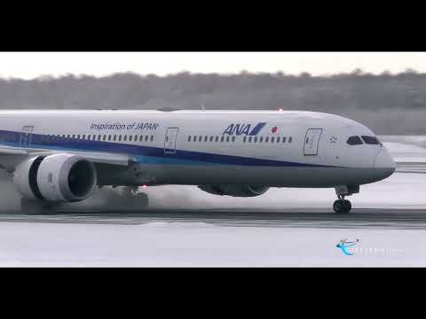 【新千歳空港 飛行機動画】All Nippon Airways(ANA) Boeing787-10 JA901A