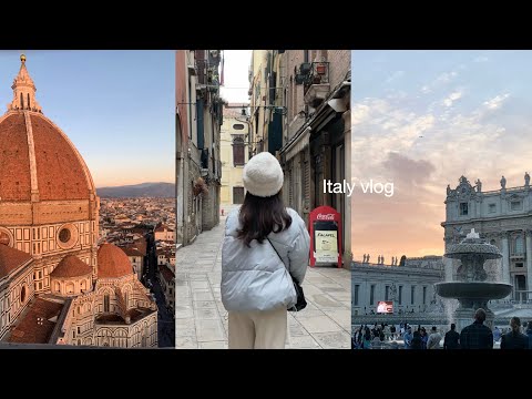 sub vlog｜イタリア旅行3都市周遊🇮🇹6泊8日(ローマ,フィレンツェ,ヴェネツィア)イスタンブール経由, 鉄道で巡る旅, グルメ, 観光