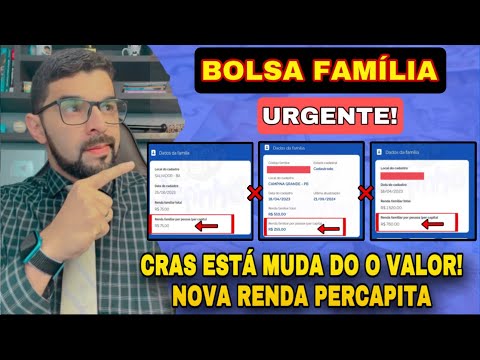 URGENTE! CADÚNICO ATUALIZOU O VALOR DA RENDA PERCAPITA! VOCÊ PODE SAIR DO BOLSA FAMÍLIA! VEJA