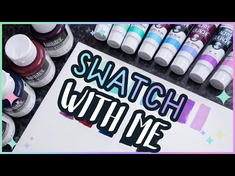 ASMR-ish Paint Swatching ✿ Turner Gouache and Liquitex Muted Collection