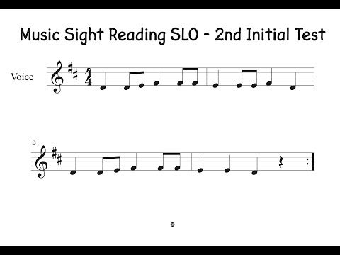 Music Sight Reading SLO   2 Initial Test