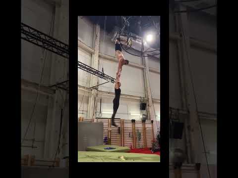 Chandelier Warmup 🥷 wait for it! 🐈‍⬛  #circus #acrobat #flip #performer #shorts