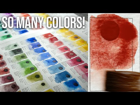 Swatching 109 colors! Winsor and Newton Watercolors- Swatch with me!