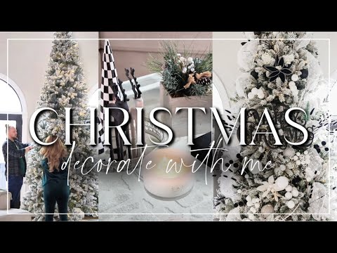 2023 Christmas Decor! Decorate With Me | Living Room | Black & White Theme!