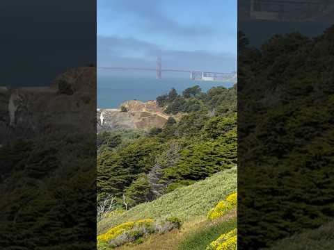 Scenic view of the Golden Gate Bridge, the Pacific Ocean & Marin Headlands from  Coastal Trail, SF!