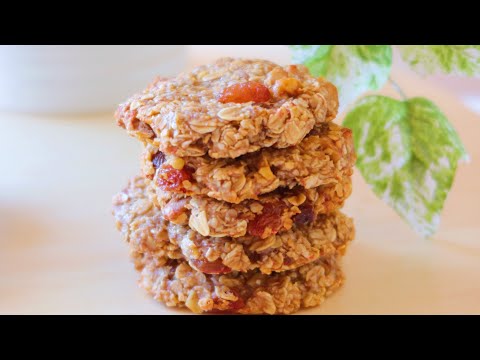 Banana oats cookies | 香蕉燕麦饼干，无油无糖无面粉，减脂健康高纤维，问题是还很好吃😋