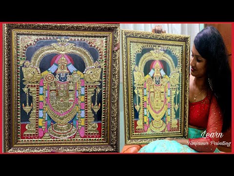 DIY | Learn Tanjavur painting | Step By Step | Lord Venkateshwara ✨