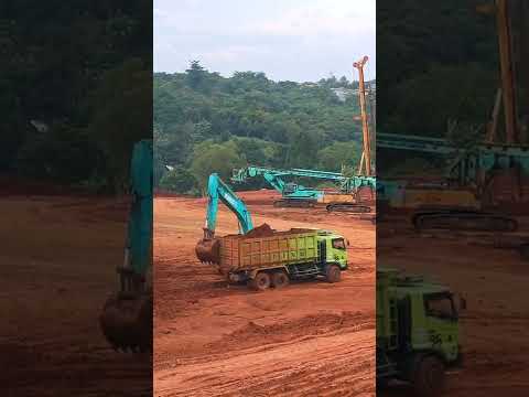 Excavator Recovery Truck Stuck in The Mud