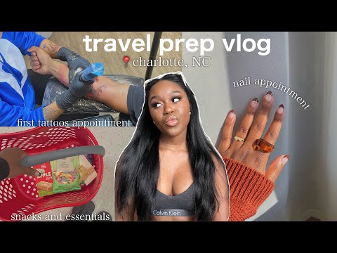 few days vlog: prep with me to visit charlotte, nc! first tattoo, target haul, getting nails done