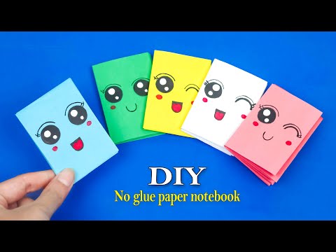 DIY Mini Notebook ONE sheet of Paper - NO GLUE - Mini Paper Book - Back to school