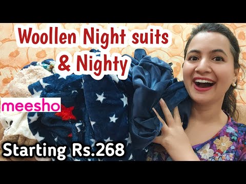 Meesho Woollen  Nightsuits and Nighty Haul 💕 / Wollen Nightsuits Haul / Neema's Talk