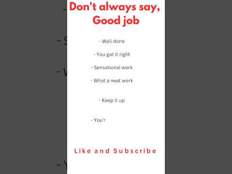 Don't always say: "Good job" #english #shortsvideo