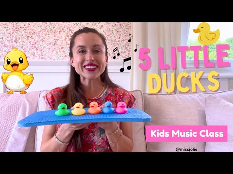 5 Little Ducks | Nursery Rhyme + Music Class for Kids with Miss Jolie!