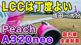 【国内線制覇#123】LCCといえばPeach！最新鋭のA320neoは座席リクライニングもなし！それでも快適！？成田-大分便に運休前に搭乗。