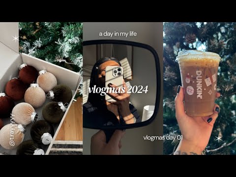 Vlogmas Day 01 // Cookie Butter Cold Brew, Makeup of the Day, Putting up the Christmas Tree